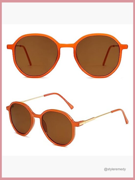 Hexagon Round Sunglasses with UV400 Protection Plastic Frame main image 5